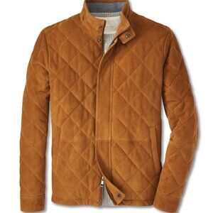 Peter Millar Suede Norfolk Quilted Bomber (brand new with tags!)